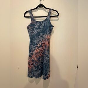 Columbia Floral Midi Dress - Blue and Pink